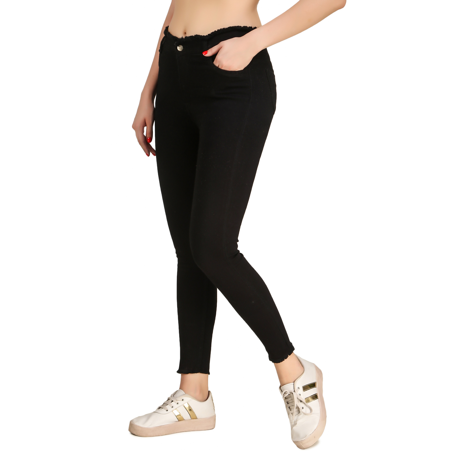 STYLONES Women's Knitted Denim Stretchable High Rise Jeans