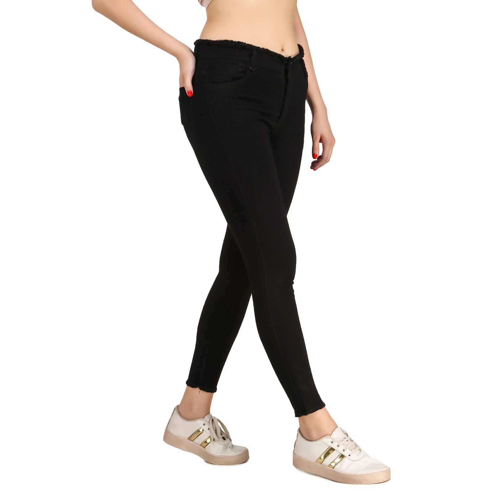 STYLONES Women's Knitted Denim Stretchable High Rise Jeans