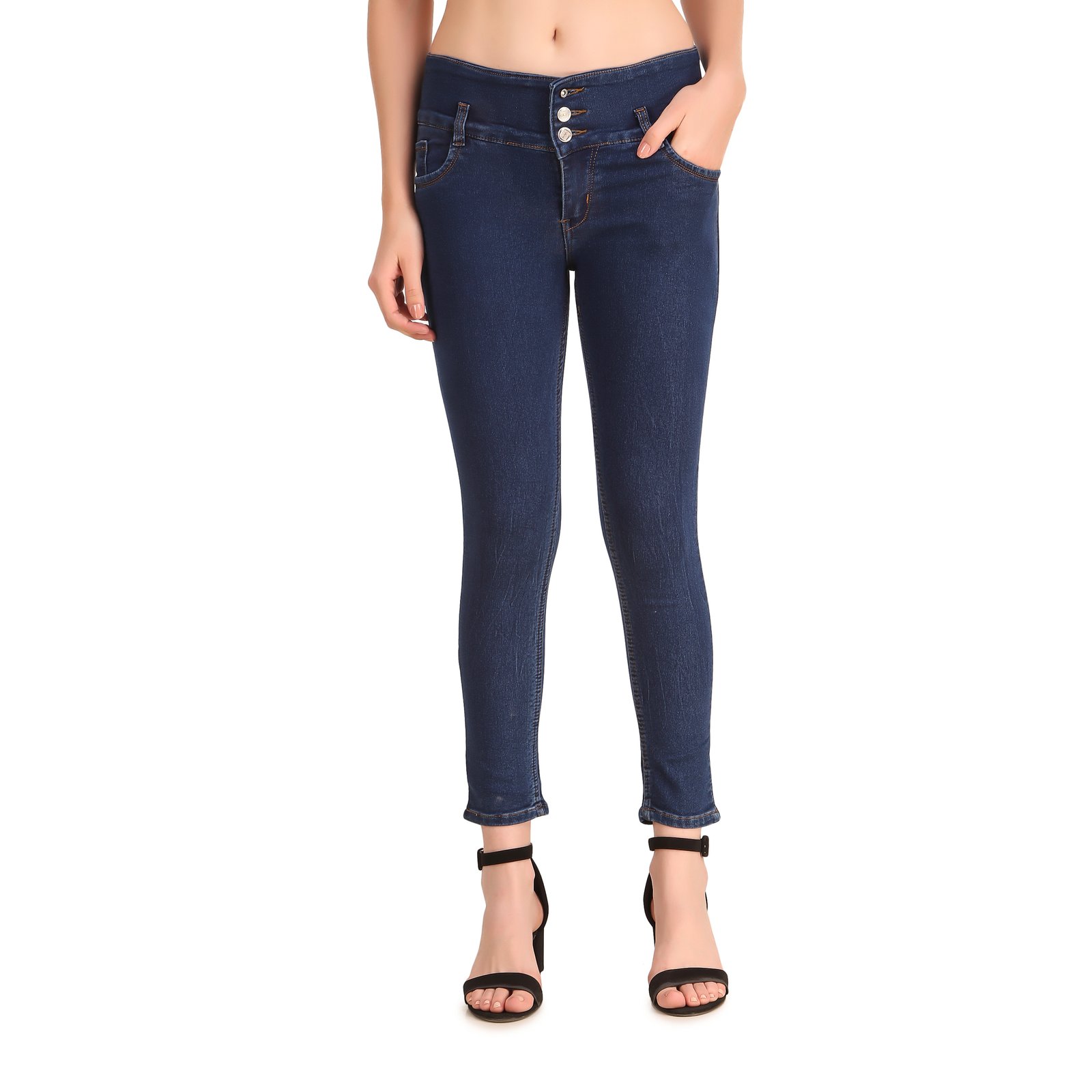 STYLONES Women's High Rise Slim Leg Jeans - alternate view
