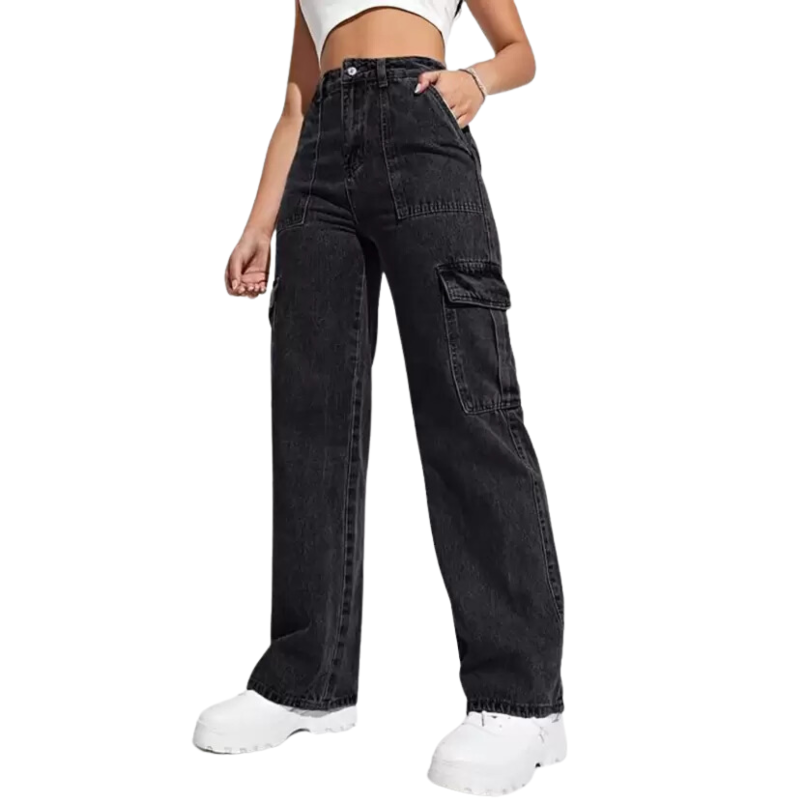 CARGO BLACK JEANS 2 POST_