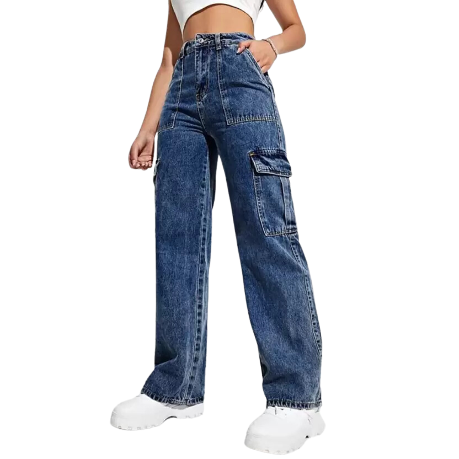 CARGO DARK BLUE JEANS 3 POST